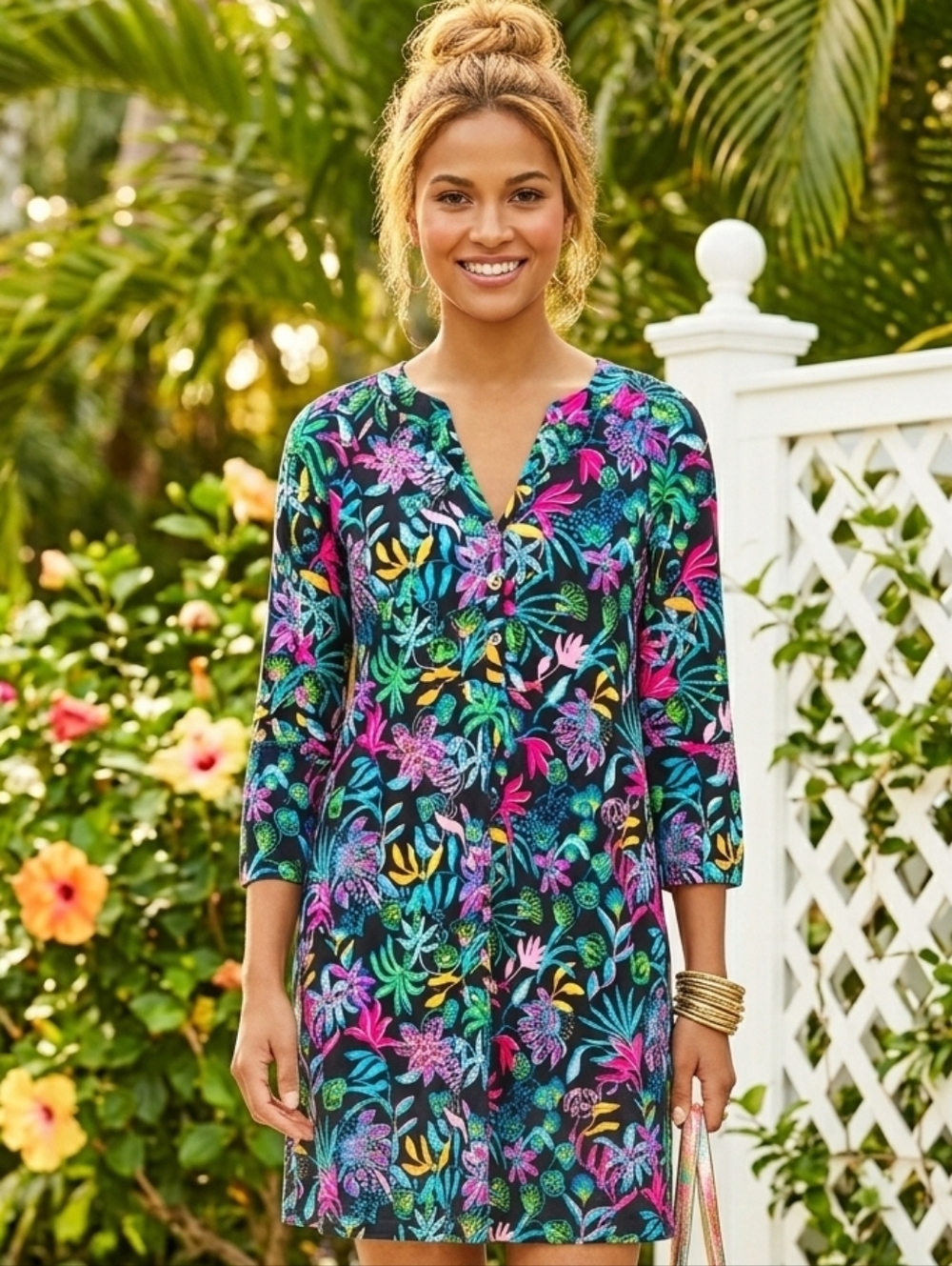 LILLY PULITZER Norris Onyx Paradise Glow‎ Dress XS